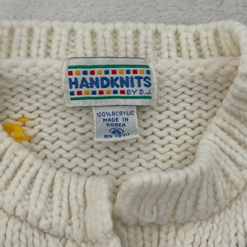 Vintage Handknits by BJ Schoolhouse Novelty Kids Cardigan Sweater Toddler Sz 4-5 - Picture 5 of 5